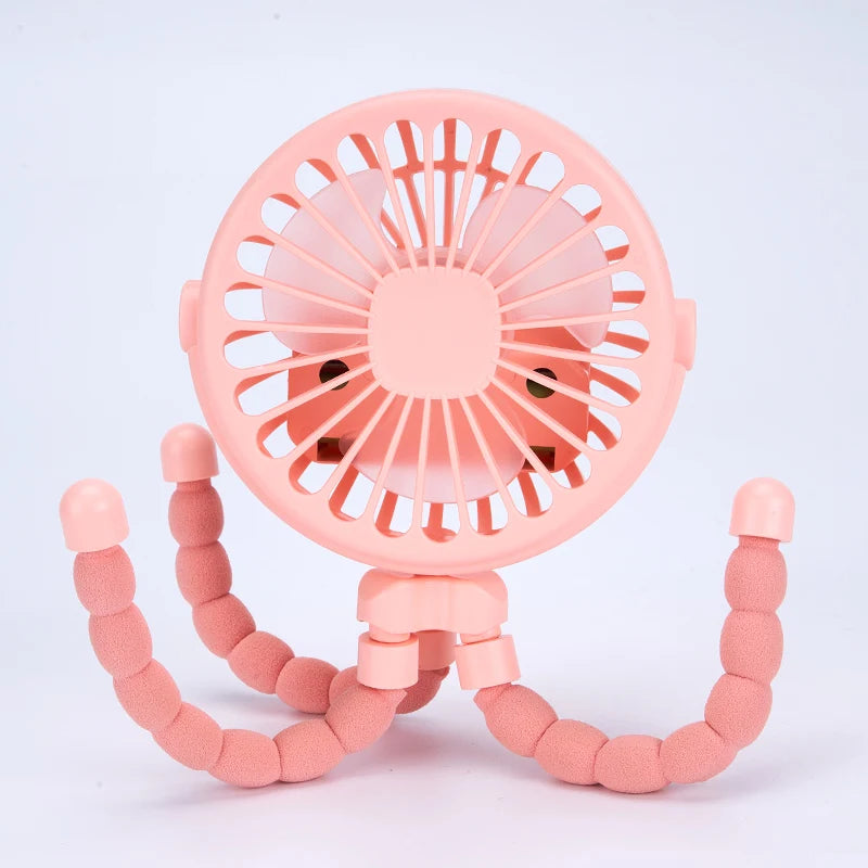 Portable Baby Stroller Fan – Rechargeable Clip-On Fan with Flexible Tripod