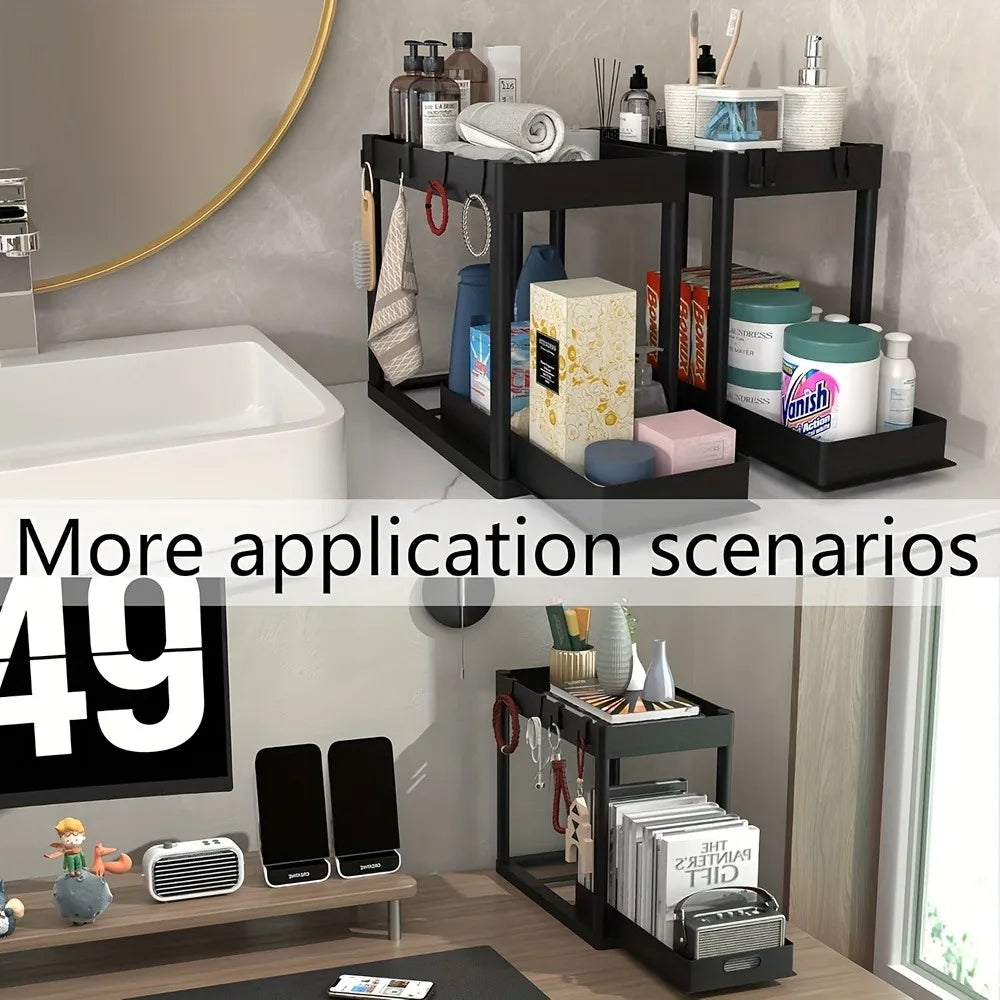 2-Tier Sliding Under-Sink Organizer
