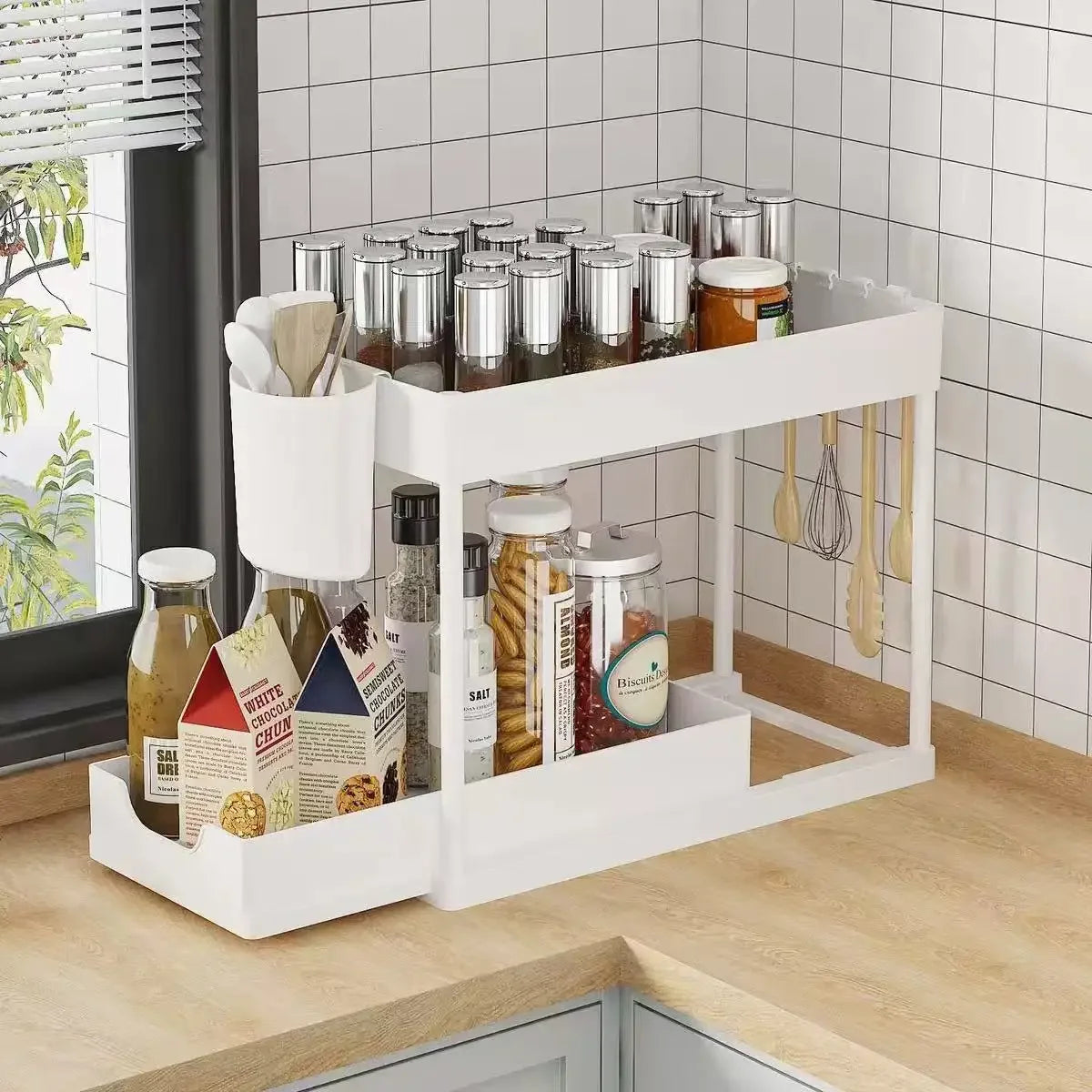 2-Tier Sliding Under-Sink Organizer