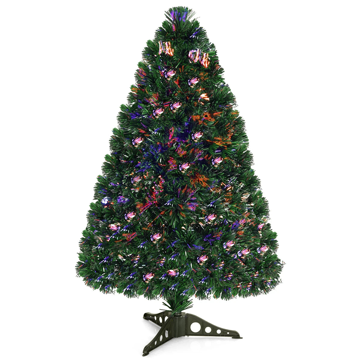 3FT Pre-Lit Fiber Optic Artificial Christmas Tree with Multicolor LED Lights