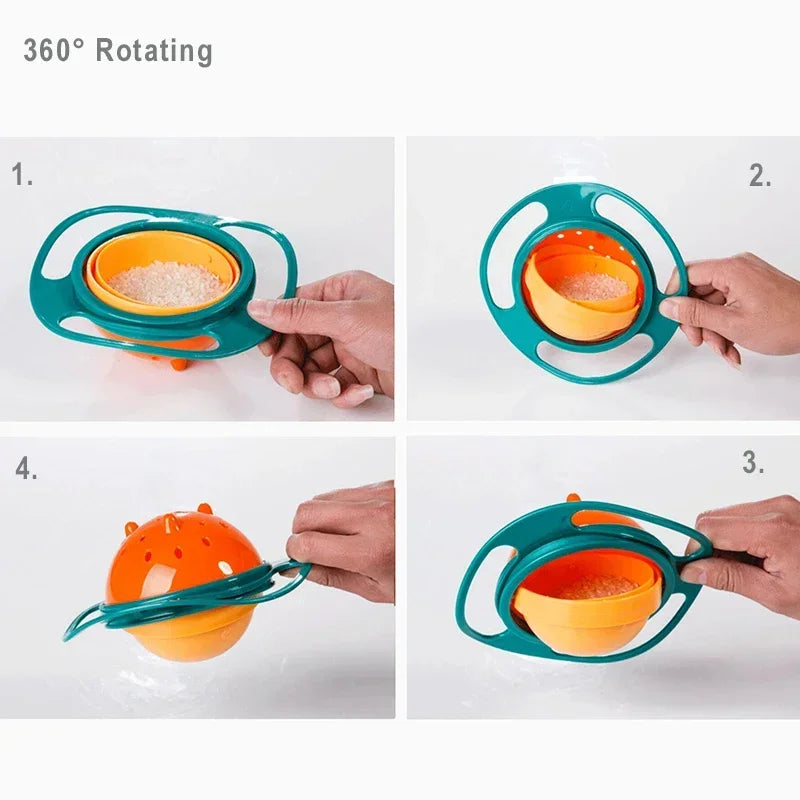 360° Spill-Proof Gyro Bowl for Kids