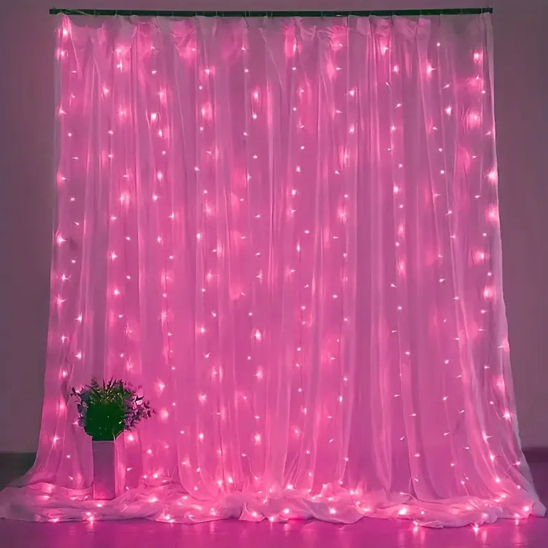 LED Curtain Lights, Fairy Lights, Remote, USB, 8 Modes.