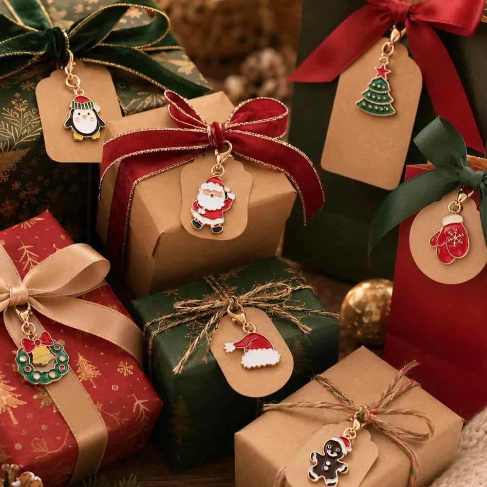 Christmas Alloy Charm Set – Santa, Snowman & Holiday Pendants