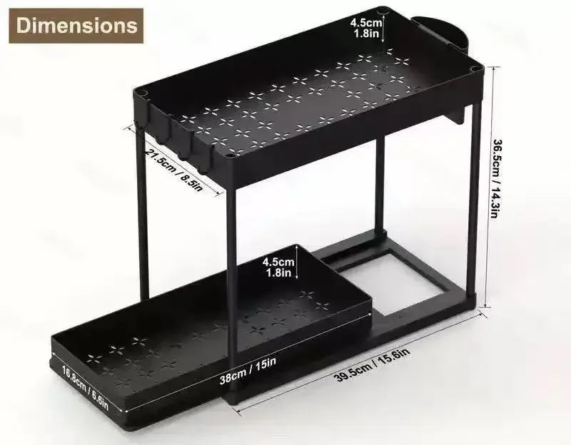 2-Tier Sliding Under-Sink Organizer