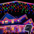 Solar Icicle String Lights – 96/162 LED Outdoor Christmas Curtain Lights