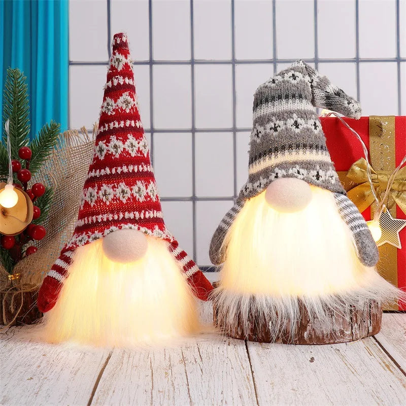 LED Light-Up Christmas Gnome – 20/30cm Faceless Plush Elf Holiday Decoration