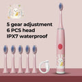 Kids Sonic Electric Toothbrush – Rechargeable IPX7 Waterproof with Replacement Brush Heads
