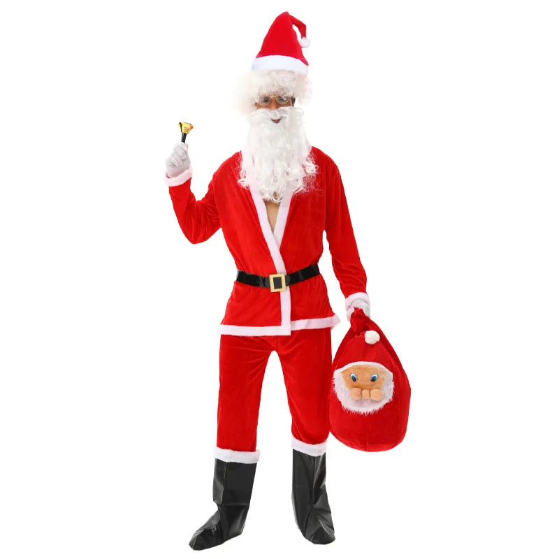 Complete Santa Claus Costume Set for Men – Christmas & Holiday Party Outfit