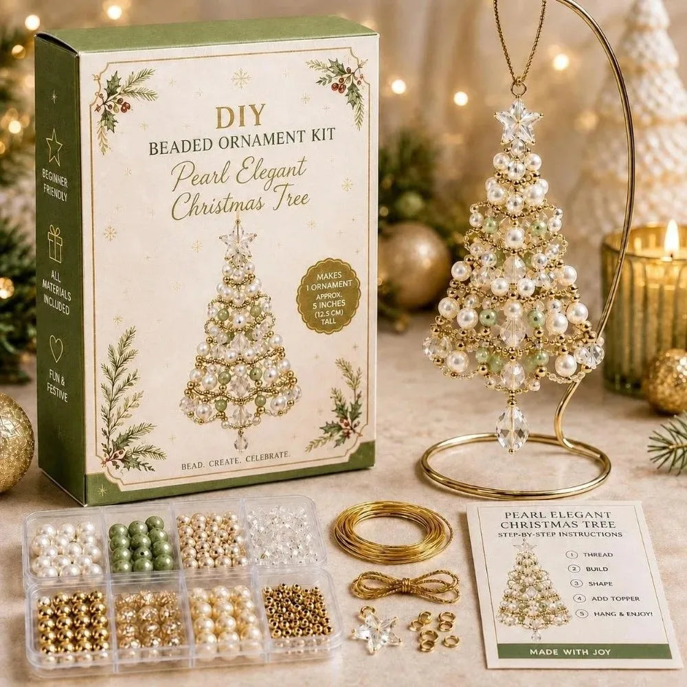 DIY Beaded Christmas Tree Ornament Kit – Festive Hanging Craft & Holiday Decoration Set