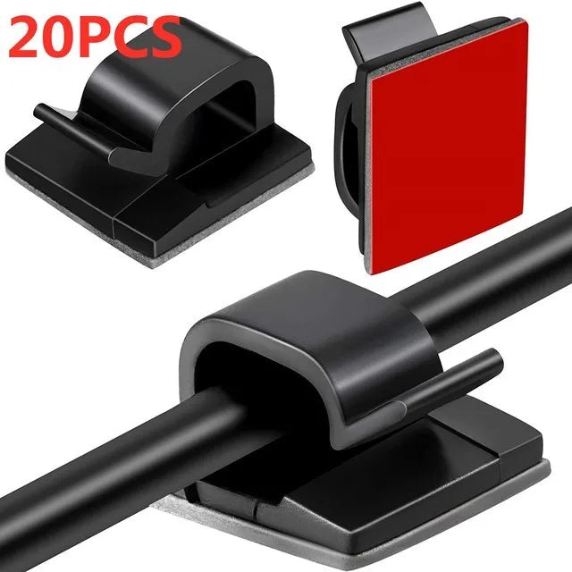 Self-Adhesive Cable Clips – Strong Cord Organizer for Home, Office & Car