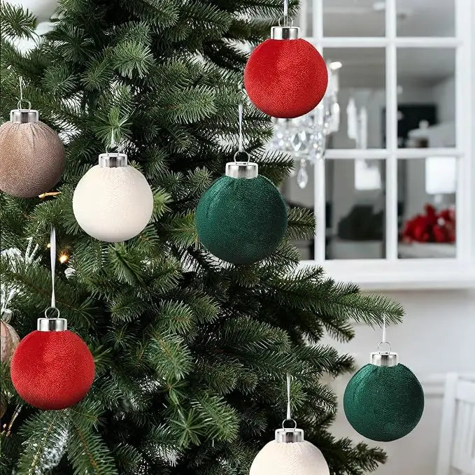 25-Pack Velvet Christmas Ball Ornaments – 6cm Shatterproof Tree Decorations
