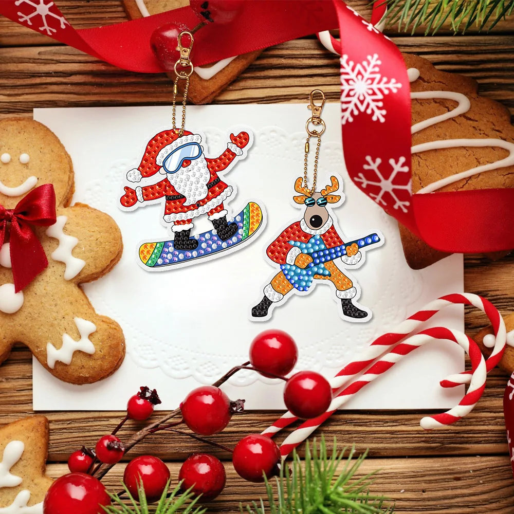 5D DIY Diamond Painting Keychain Kits – Christmas & Colorful Designs