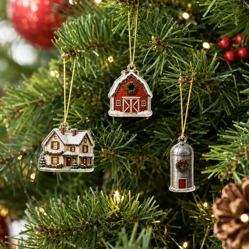 Christmas Barn Advent Calendar 2026 – 24-Day Countdown with Acrylic Ornaments