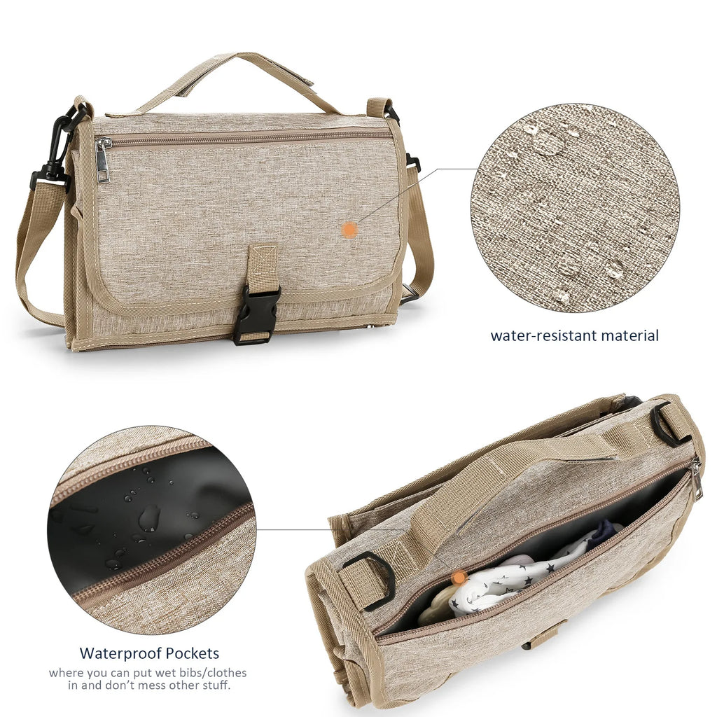3-in-1 Portable Baby Changing Pad – Waterproof Travel Mat with Storage Pockets