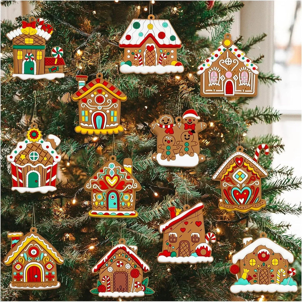 Assorted Gingerbread Christmas Tree Ornaments – Festive Hanging Decorations
