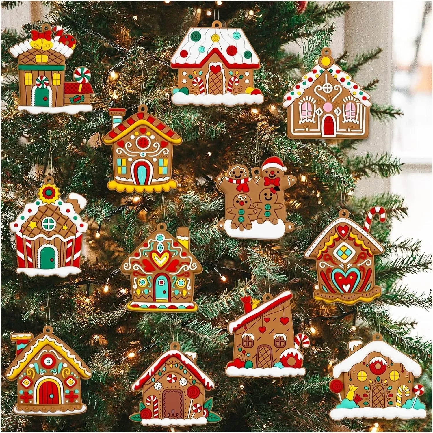 Assorted Gingerbread Christmas Tree Ornaments – Festive Hanging Decorations