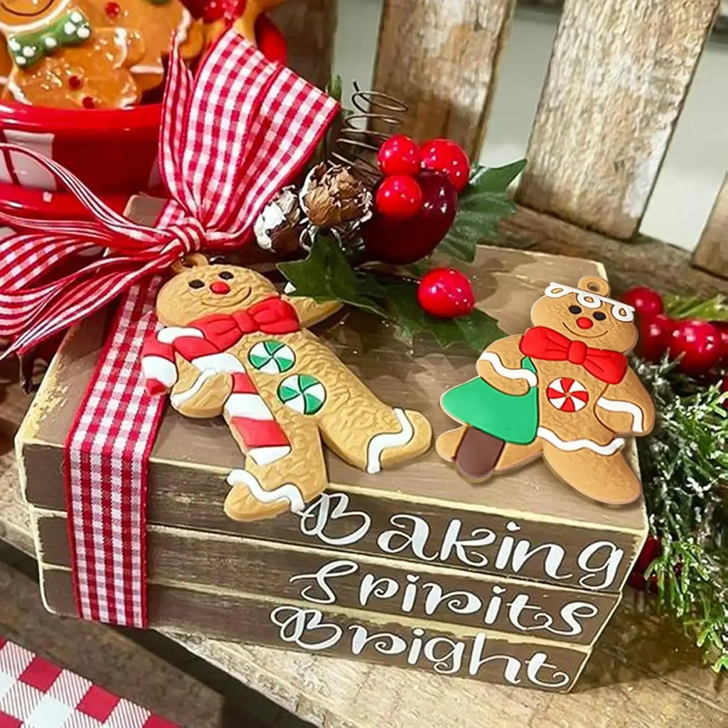 Assorted Gingerbread Christmas Tree Ornaments – Festive Hanging Decorations