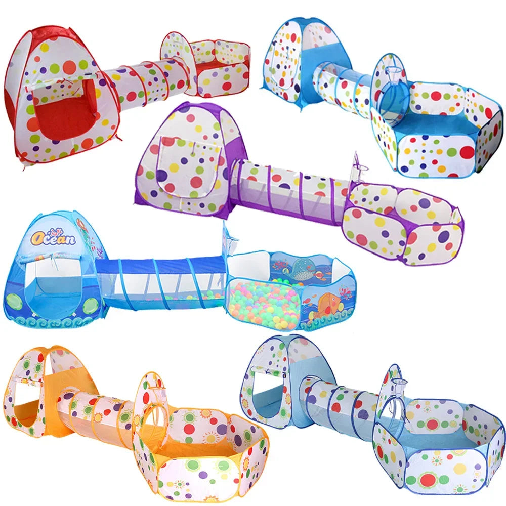 Kids 3-in-1 Play Tent, Crawl Tunnel & Ball Pit – Balls Not Included
