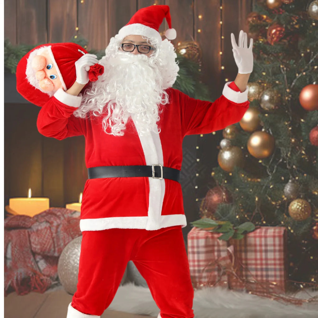 Complete Santa Claus Costume Set for Men – Christmas & Holiday Party Outfit