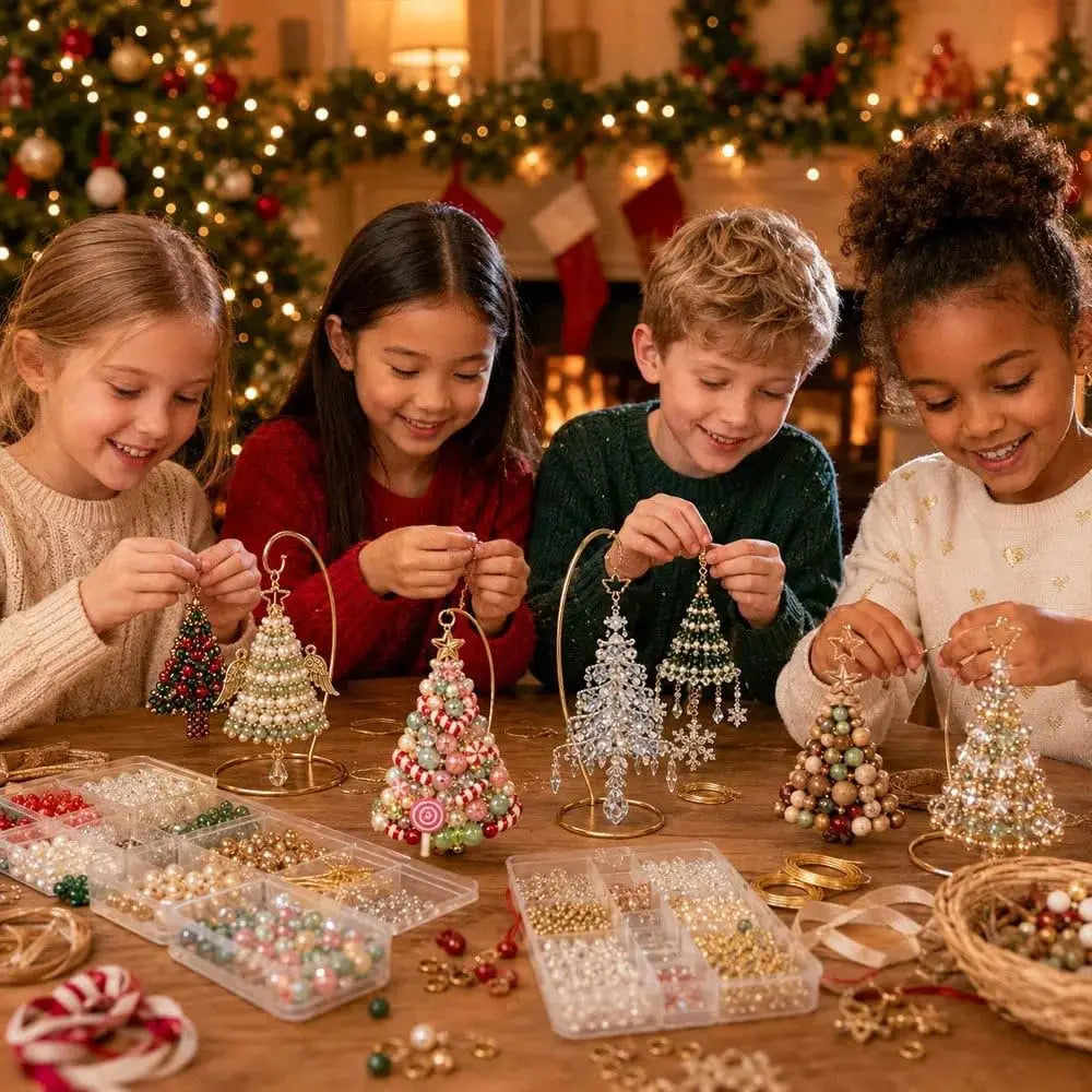 DIY Beaded Christmas Tree Ornament Kit – Festive Hanging Craft & Holiday Decoration Set