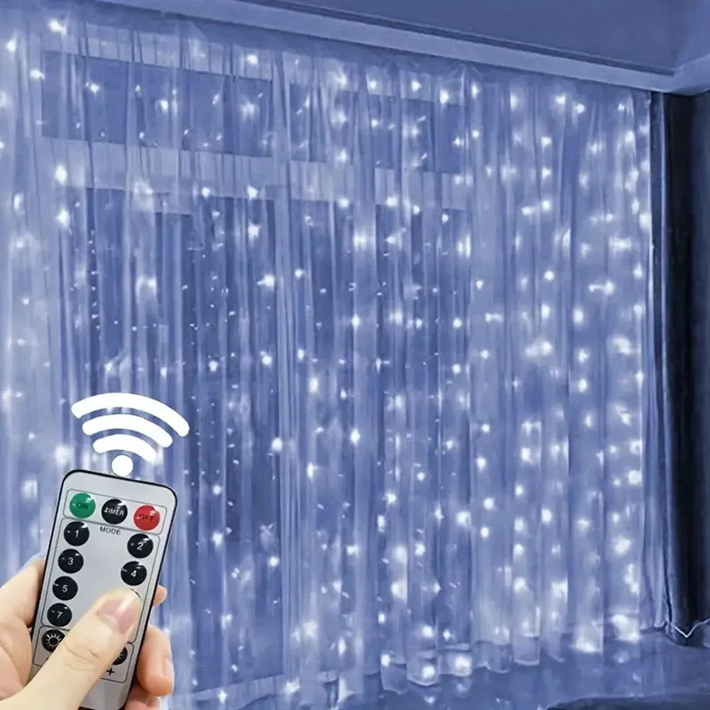 LED Curtain Lights, Fairy Lights, Remote, USB, 8 Modes.