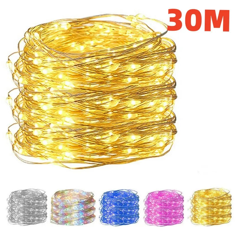 5/10/20/30M USB LED Fairy String Lights – Waterproof Copper Wire Christmas Decor