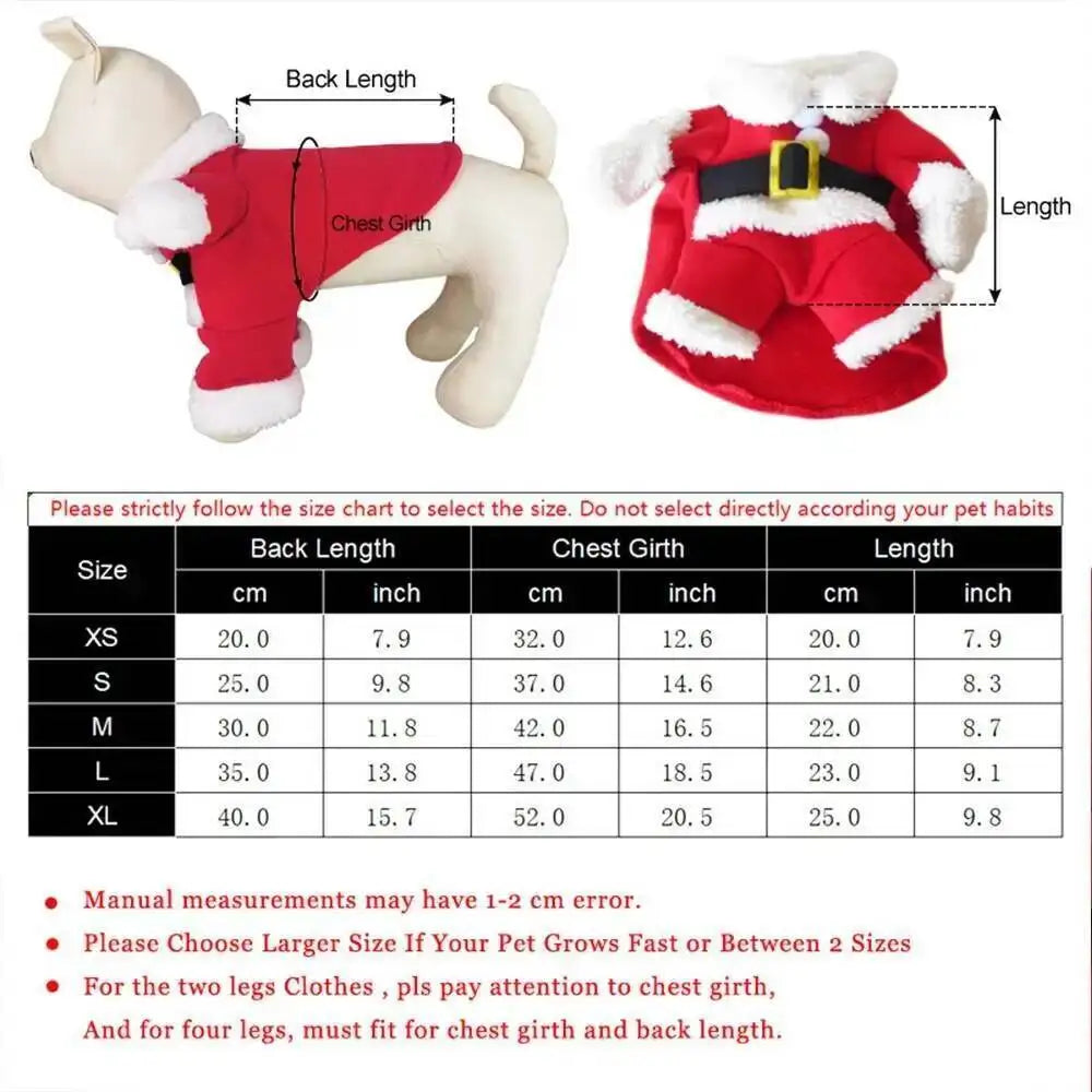 Santa Claus Christmas Pet Costume for Small & Medium Dogs & Cats