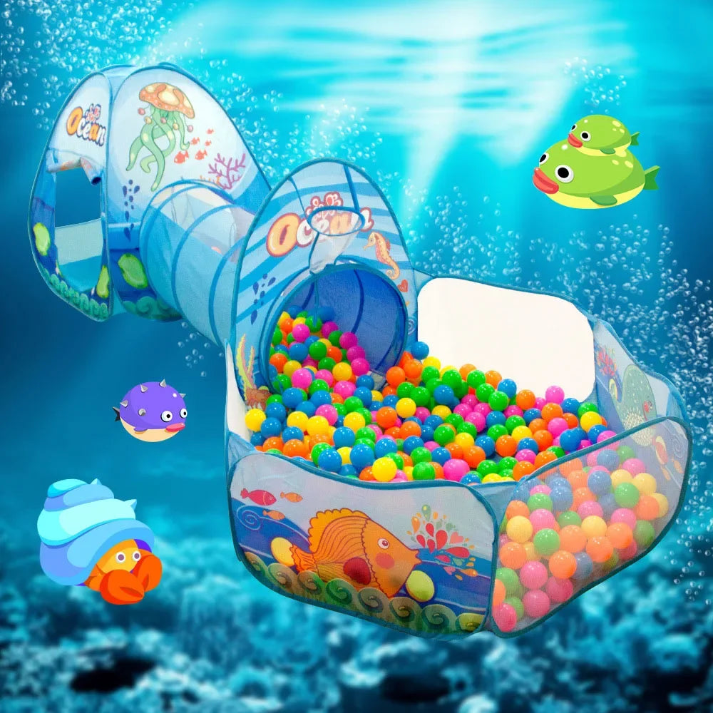 Kids 3-in-1 Play Tent, Crawl Tunnel & Ball Pit – Balls Not Included
