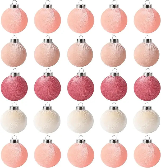 25-Pack Velvet Christmas Ball Ornaments – 6cm Shatterproof Tree Decorations