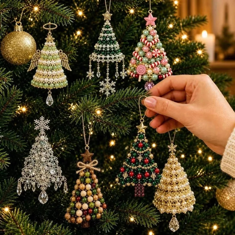 DIY Beaded Christmas Tree Ornament Kit – Festive Hanging Craft & Holiday Decoration Set