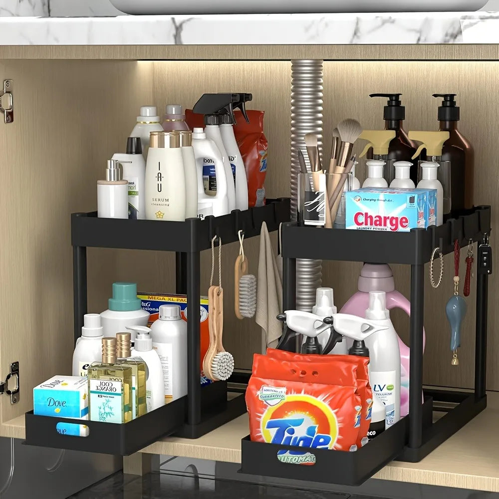 2-Tier Sliding Under-Sink Organizer