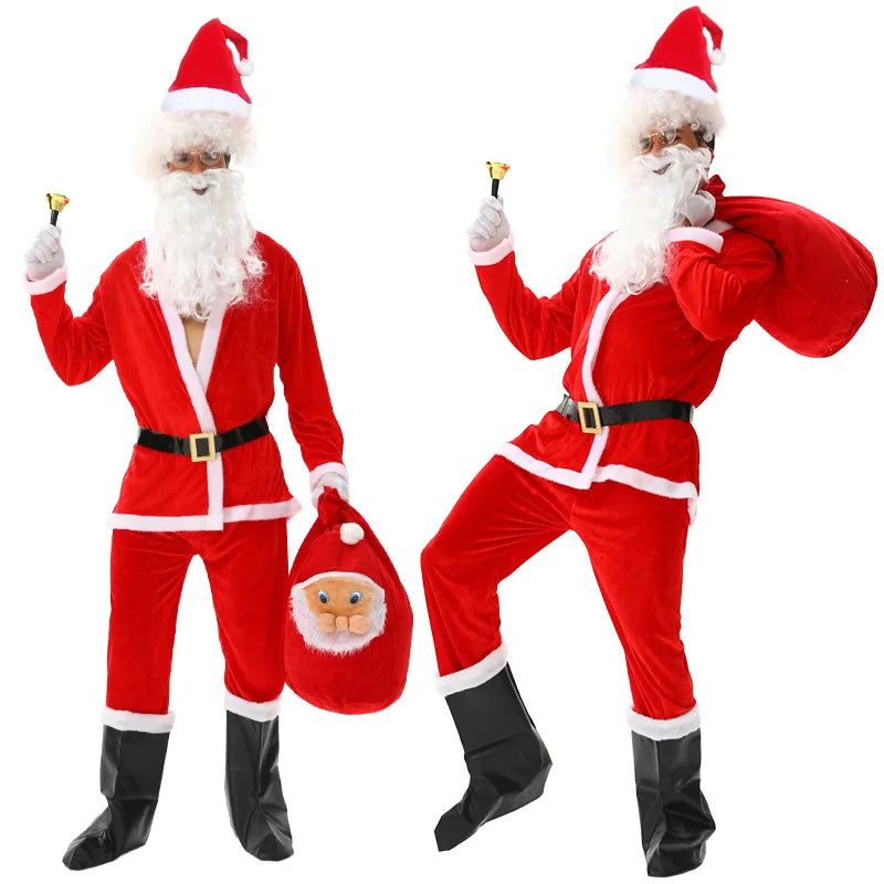 Complete Santa Claus Costume Set for Men – Christmas & Holiday Party Outfit