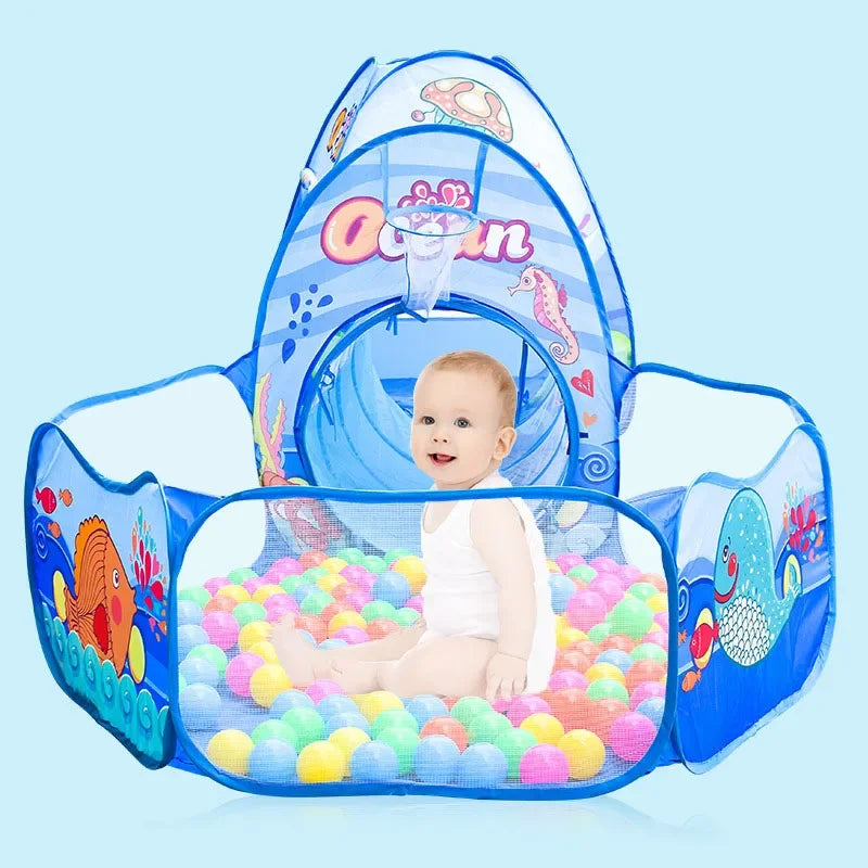 Kids 3-in-1 Play Tent, Crawl Tunnel & Ball Pit – Balls Not Included