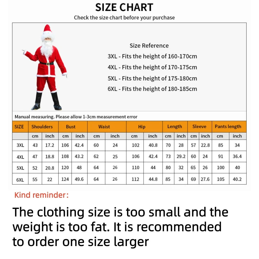 Complete Santa Claus Costume Set for Men – Christmas & Holiday Party Outfit