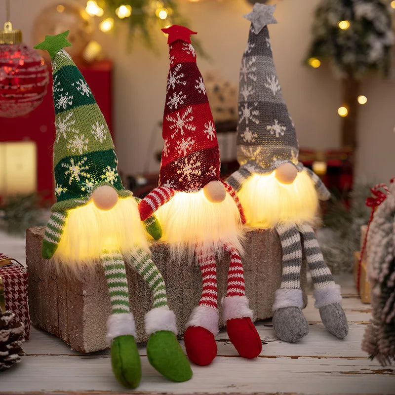 LED Light-Up Christmas Gnome – 20/30cm Faceless Plush Elf Holiday Decoration