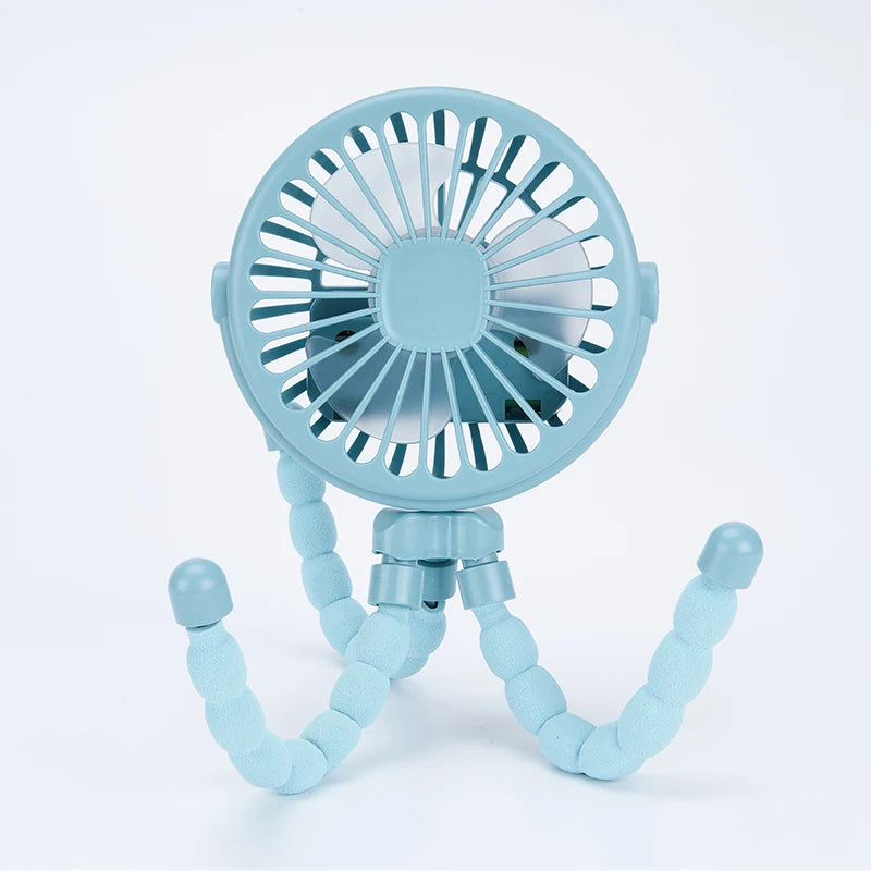 Portable Baby Stroller Fan – Rechargeable Clip-On Fan with Flexible Tripod