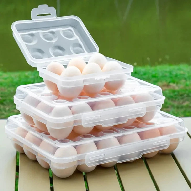 Portable Protective Egg Storage Case with Lid – Refrigerator & Travel Organizer