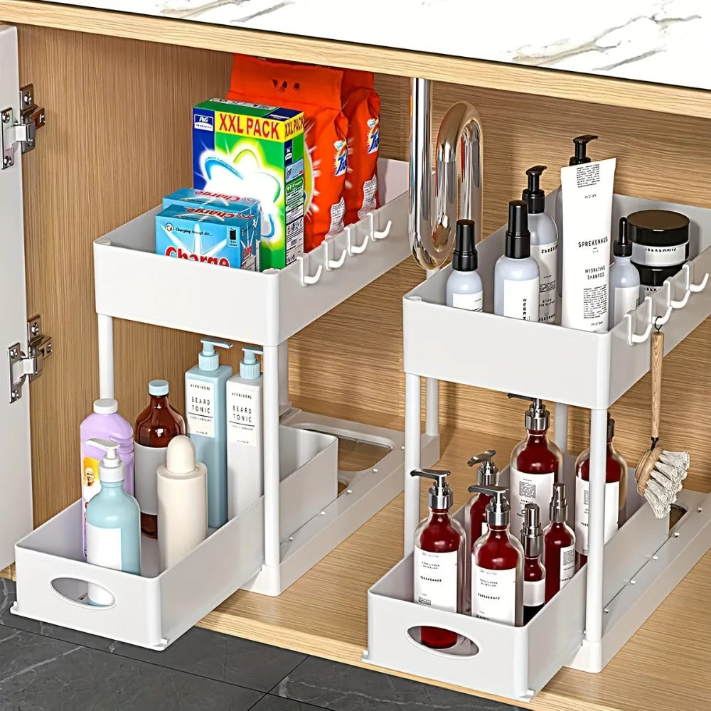 2-Tier Sliding Under-Sink Organizer