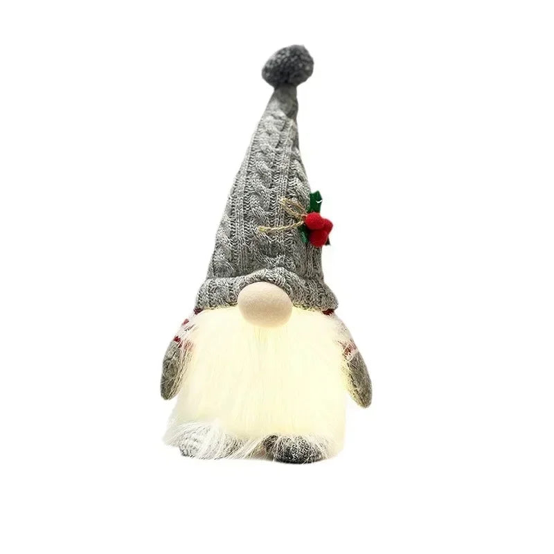 Christmas Gnome Doll with Knitted Hat – Rudolph Holiday Tabletop Decoration