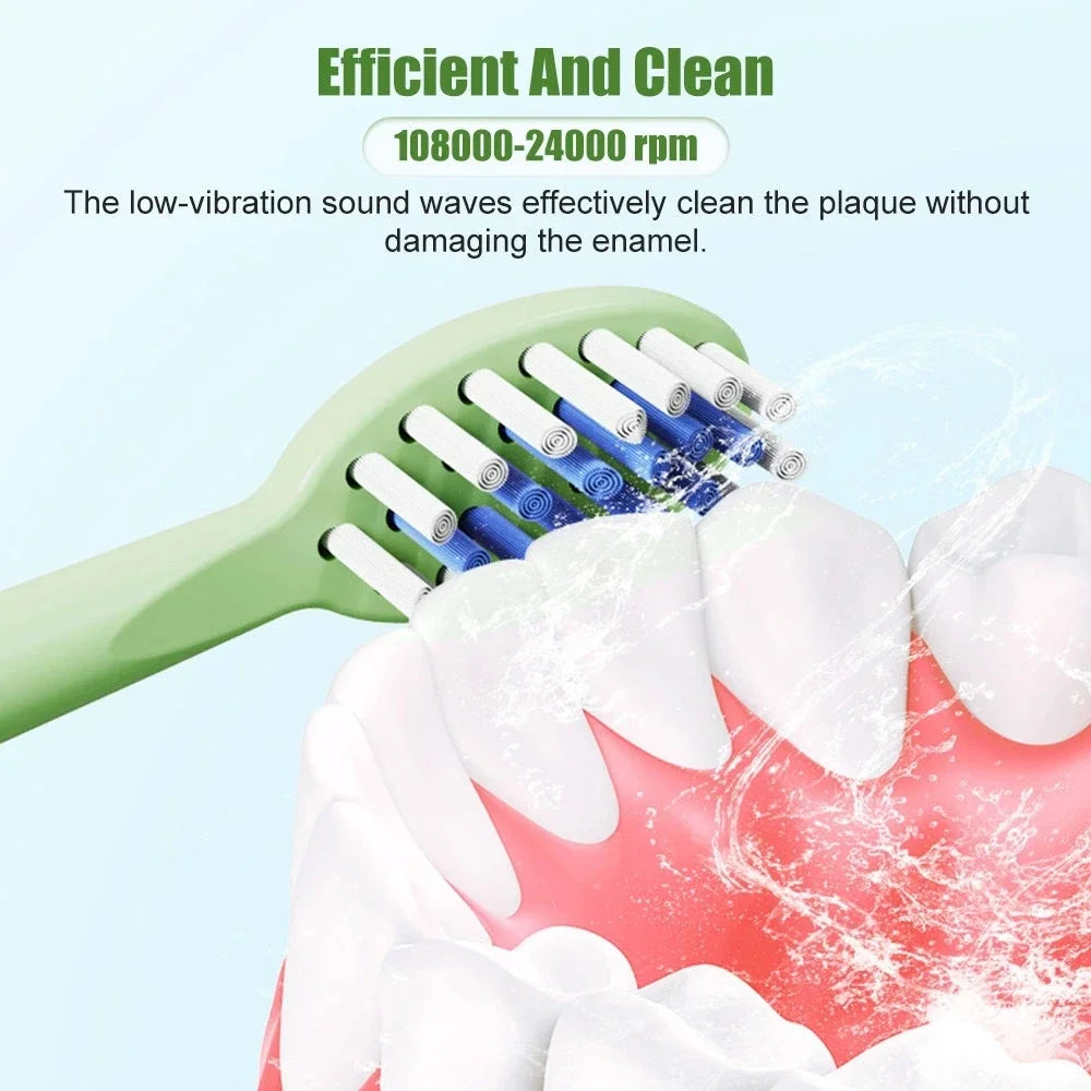 Kids Sonic Electric Toothbrush – Rechargeable IPX7 Waterproof with Replacement Brush Heads