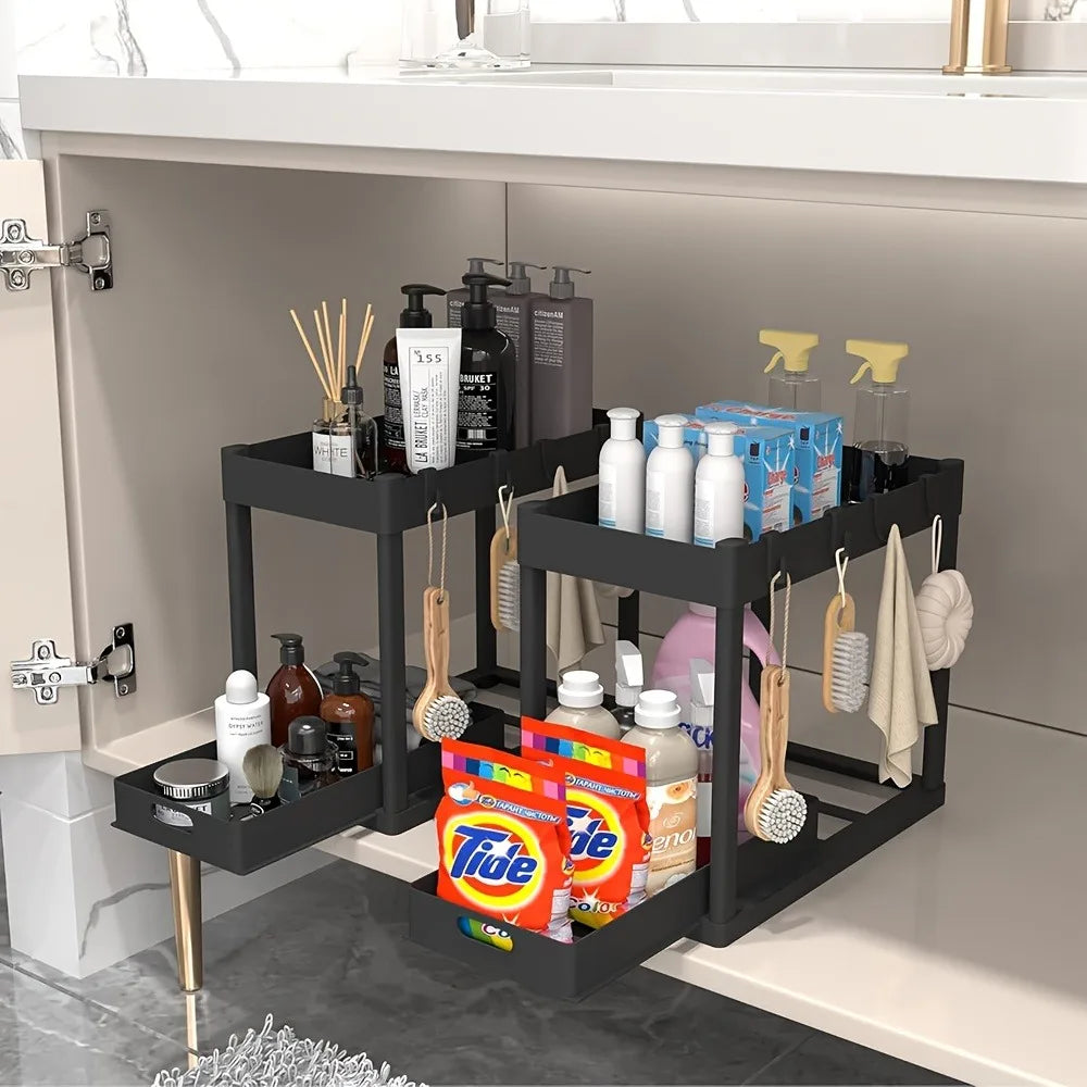 2-Tier Sliding Under-Sink Organizer