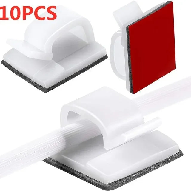 Self-Adhesive Cable Clips – Strong Cord Organizer for Home, Office & Car