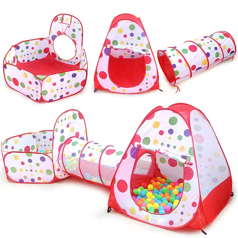Kids 3-in-1 Play Tent, Crawl Tunnel & Ball Pit – Balls Not Included