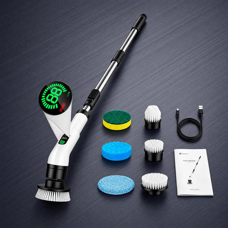 Cordless Electric Spin Scrubber – Multi-Surface Cleaning Brush