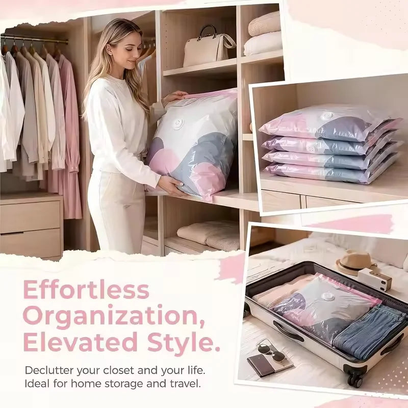 2-Pack Vacuum Storage Bags for Clothes & Bedding