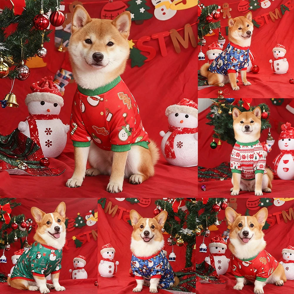 Warm Christmas Dog Pajamas – Cozy Winter Holiday Outfit for Small & Medium Dogs