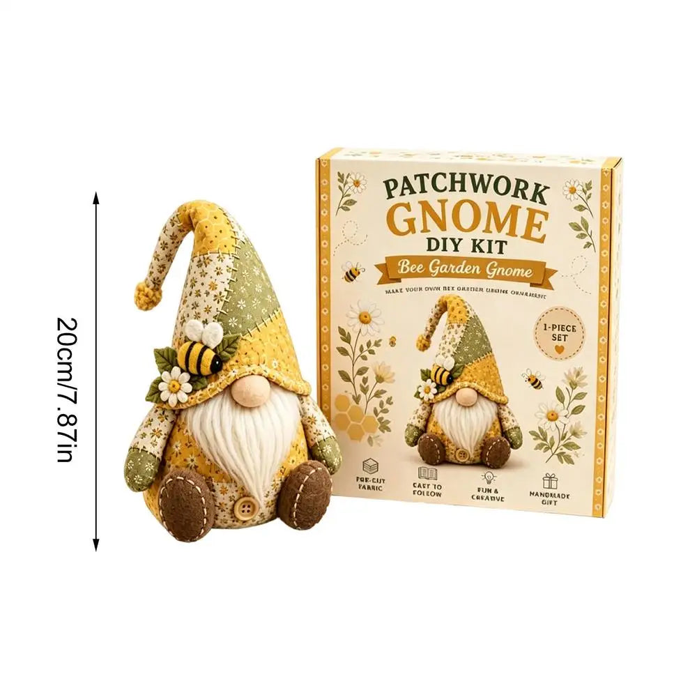 DIY Christmas Gnome Sewing Kit – Cute Patchwork Dwarf Craft Set for Beginners & Holiday Décor