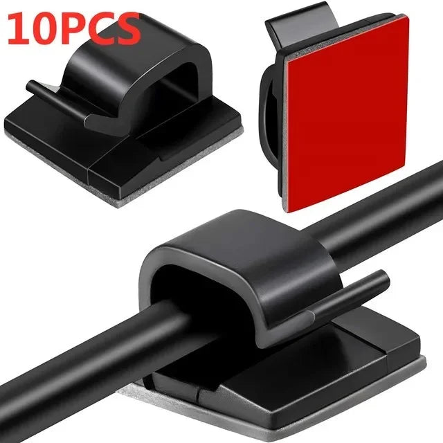 Self-Adhesive Cable Clips – Strong Cord Organizer for Home, Office & Car