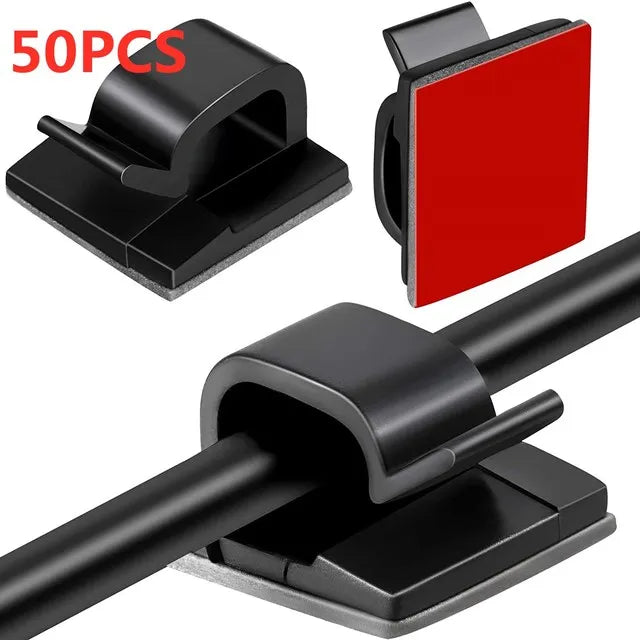 Self-Adhesive Cable Clips – Strong Cord Organizer for Home, Office & Car