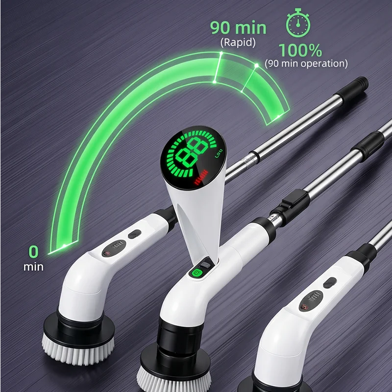 Cordless Electric Spin Scrubber – Multi-Surface Cleaning Brush